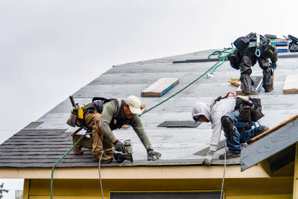 Professional Roofing technician working in Winburne, PA